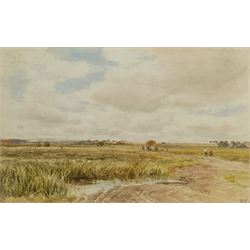 Edmund Morison Wimperis (British 1835-1900): Pulling the Hay Wagon on an Open Road, watercolour signed with initials and dated '88, 29cm x 46cm