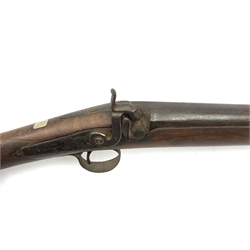 19th century percussion fowling gun, the walnut stock with chequered fore-end, chased trigger guard and action marked Heard Devonport, 94cm barrel inscribed William Smith Murcott with under barrel ram rod 137cm overall