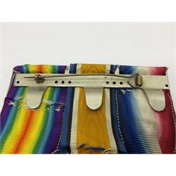 WWI trio of medals comprising British War Medal and Victory Medal awarded to 1815 Pte. W. Scott K.O.Y.L.I. and 1914-15 Star awarded to 200196 Pte. W. Scott Yorks. L.I.; with ribbons on wearing bar