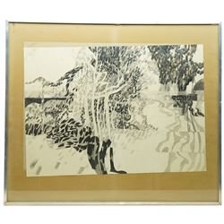 Ian Fothergill (British Mid-20th century): Abstract Reflections, pencil sketch signed and Summer '70, 54cm x 76cm