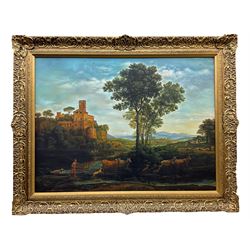 After Claude Lorrain (British 1600-1682): 'Landscape with the Voyage of Jacob', oil on canvas unsigned 67cm x 90cm