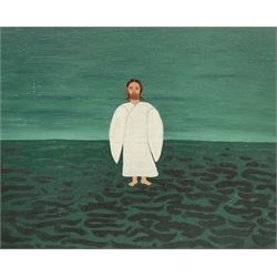 Gladys Hamilton Cooper (British 1899-1975): 'Christ on the Water', oil on board signed titled and dated 1957 verso 61cm x 76cm (unframed)
