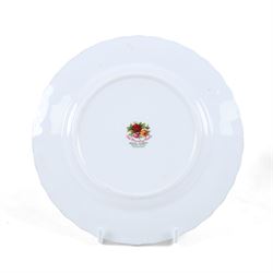 Royal Albert Old Country Roses tea set, comprising cake stand, milk jug, seven dessert plates, seven cups and ten saucers 