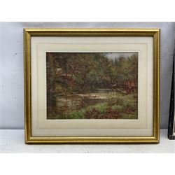 John Dobby Walker (British 1863-1925): 'River Washburn at Leathley', watercolour signed, titled verso 26cm x 36cm
