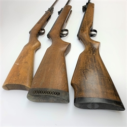 Webley Hawk MK11 .22 air rifle with break barrel action L105cm overall; BSA  .22 air rifle with break barrel action; and Diana .177 smooth bore air rifle (3)