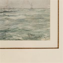 William Minshall Birchall (American 1884-1941): 'Off Dover', watercolour signed titled and dated 1912, 17cm x 30cm
