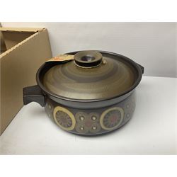 Collection of Midwinter dinnerwares, including casserole dish, meat platter, etc together with Denby Arabesque pattern teapot, casserole dish and oven dish