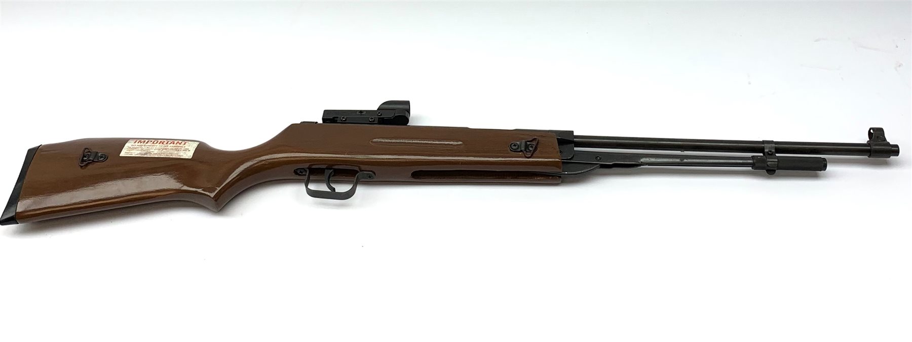 BAM .22 air rifle with under lever action and Daisy Electronic Point Sight L103cm overall; in gun slip case