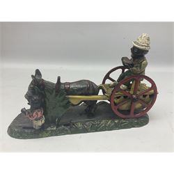 Late 19th century cast-iron mechanical money bank 'Bad Accident' by J & E Stevens and Co; patented 1891 L25.5cm