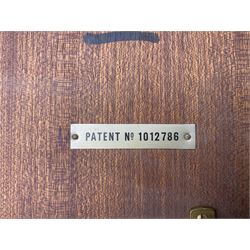 Tom Robertson for AH McIntosh & Co of Kirkaldy - mid-20th century teak extending dining table, rectangular top with rounded corners, concealed integrated double leaf, raised on tapered supports, metal label to underside of leaf