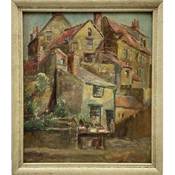 Owen Bowen (Staithes Group 1873-1967): New Road Robin Hood's Bay, oil sketch on canvas board unsigned 34cm x 29cm