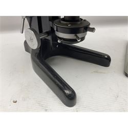 Three Binocular microscopes, comprising two W. Watson & Sons Bactil no 110331 and 107773 and Tasco LMSQF-F