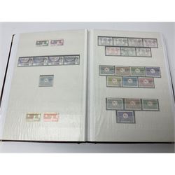 Thematic stamp collection relating to satellites, telecommunications and space from various Countries including Angola, Antigua, Ascension, Australia, Bahamas Barbados, Bhutan, British Virgin Islands, Denmark, Ecuador, Israel etc, a mint and used collection housed in three stockbooks