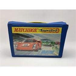 Matchbox Superfast Collectors Mini-Case containing two lift-out trays with twenty various die-cast models including three Corgi Rockets with keys, Matchbox and Lone Star