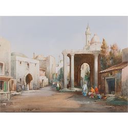 Attrib. Noel Harry Leaver (British 1889-1951): North African Street Scene - likely Tangier...