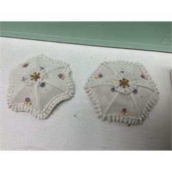 Seven Lladro flowers, comprising Japanese Camelia on base no 5181, Yellow Begonia on base no 5186, Miniature Begonia on base no 5188, Chrysanthemum on base no 5189, California Poppy no 5190.B, Miniature Begonia 5188.B and White Carnation no 5184.B, together with Lladro Spanish Joining pack with 17616 Winter Bell, Additional Lladro parasols and flowers etc 