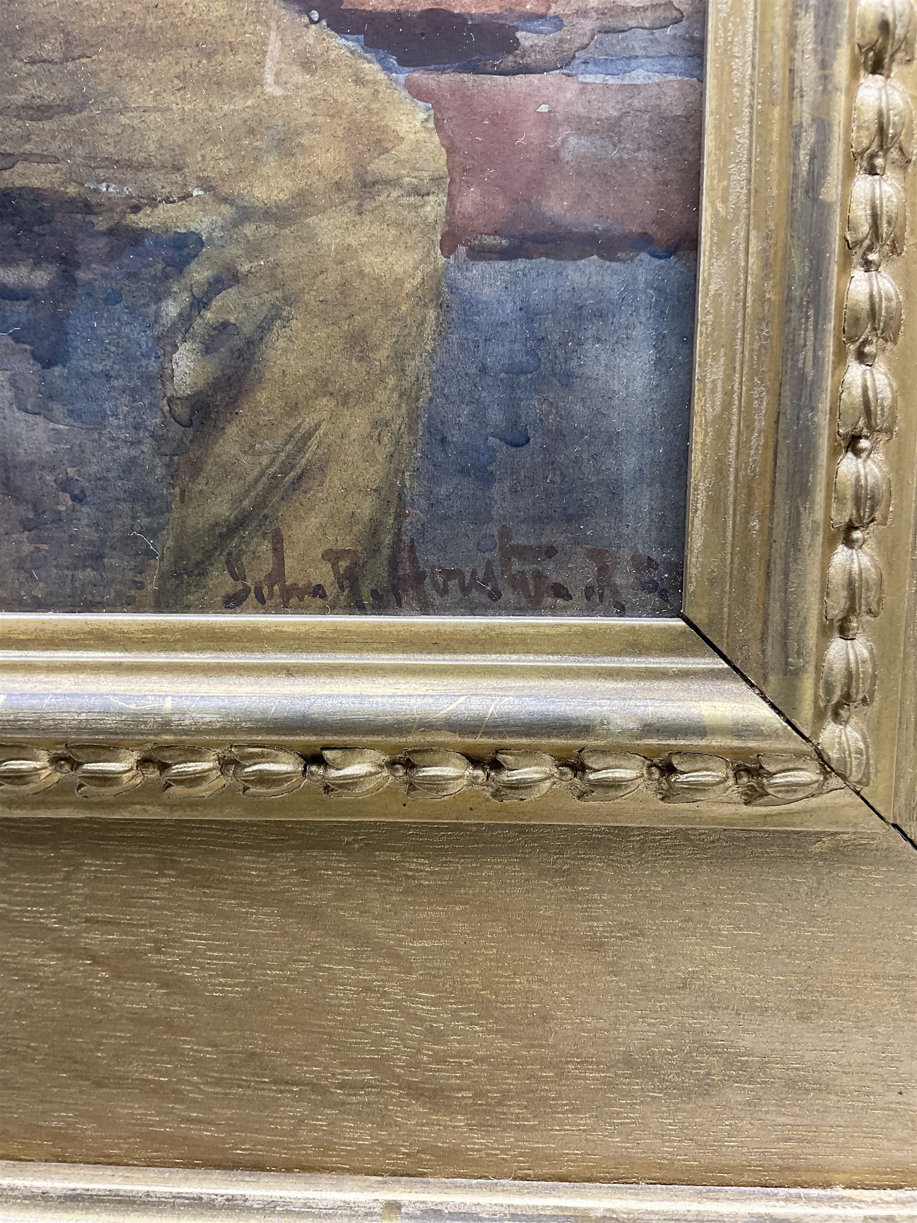 John Rennie McKenzie Houston RSW (Scottish 1856-1932): Old Scotsman Smoking a Pipe, watercolour signed 29cm x 24cm