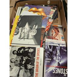 Rolling Stones memorabilia, including posters, CDs, books and tour programme, with a framed Rolling Stones first day cover