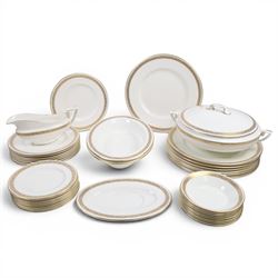Royal Worcester Golden Anniversary pattern part dinner service for eight including dinner ...