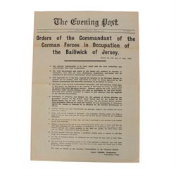 Newspaper: Jersey, The Evening Post July 9th 1940,  'Orders of the Commandant of the Germa...