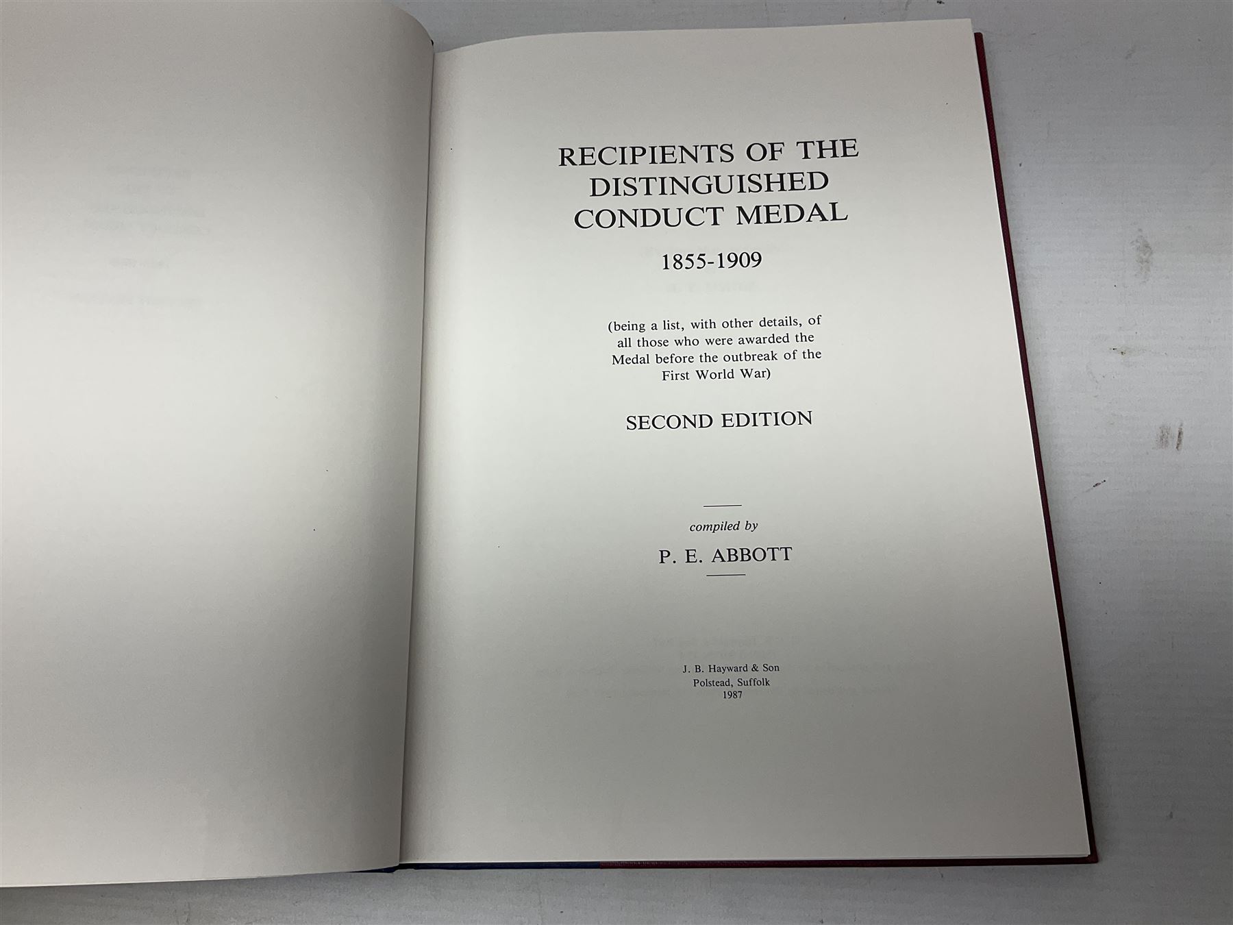 Six medal collectors reference books including Douglas-Morris Kenneth: Naval Medal 1857-1880. 1994 in slip-case; Casualty Roll For The Zulu and Basuto Wars South Africa 1877-79; Abbott P.E.: Recipients of the Distinguished Conduct Medal 1855-1909; Casualty Roll For The Crimea 1854-1855; and two others (6)