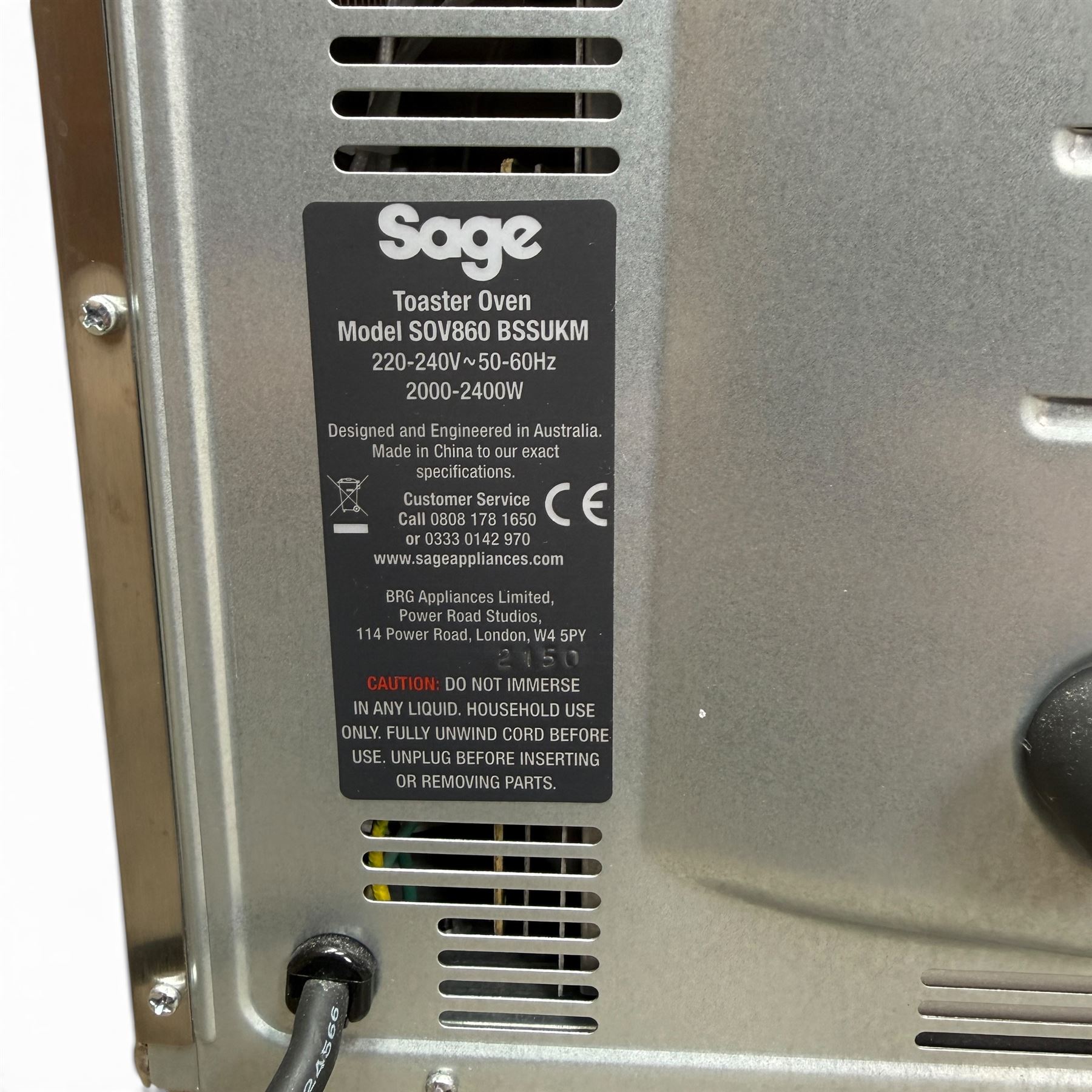Sage countertop Toaster Oven, stainless finish, SOV860 BSSUKM