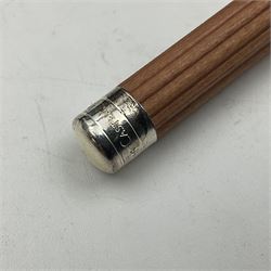 Graf Von Faber-Castell Pencil Cassette, housed in alder wood presentation box with mirrored hinged lid, containing platinum plated Perfect Pencil, sharpener, four erasers and four replacement pocket pencils with native alder handles hand-selected by Nuremberg woodcarvers, with certificate, cloth and original green box