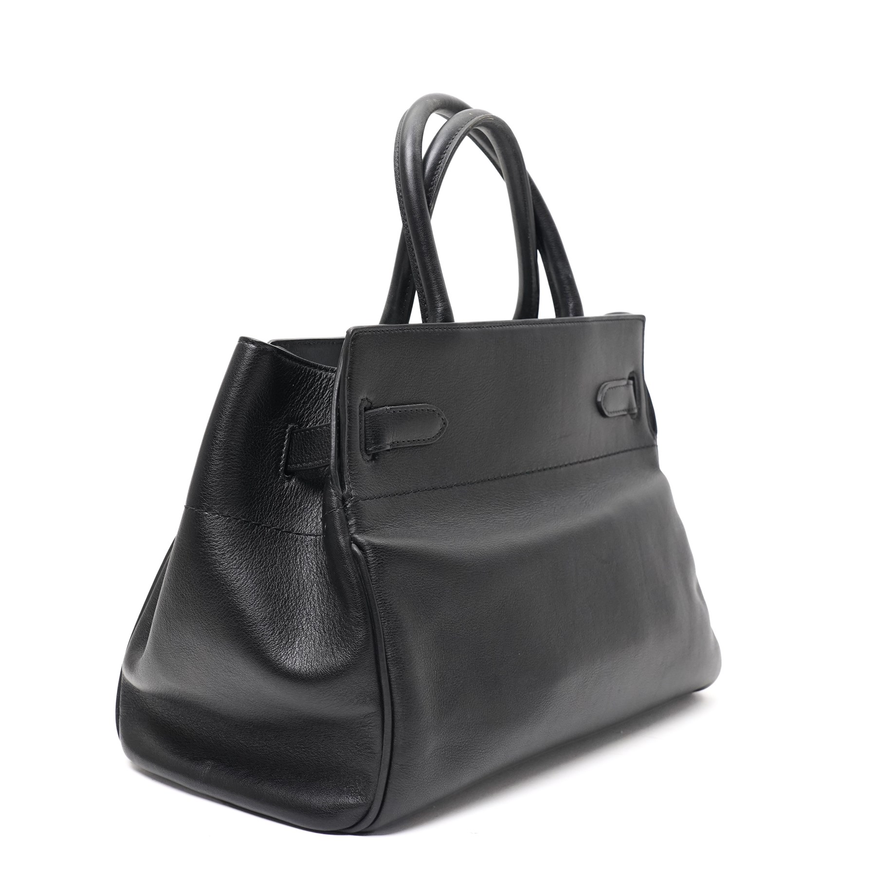 Mulberry - Belted Bayswater with Strap handbag in black Silky Calf leather, with twin rolled top handles, silver-tone hardware, belted side fastening, front zip pocket and envelope-form slip pocket, with original Mulberry product tag and dust bag