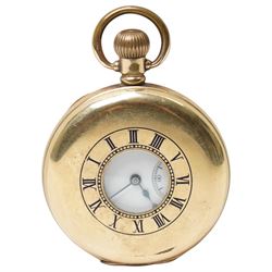 Gentleman's half hunter pocket watch with white dial and seconds dial inscribed '5th Battn...