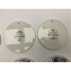 Bjorn Wiinblad for Nymolle Denmark set of twelve calendar wall plaques, D15cm