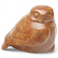David Meredith (British 1973-): Baby Owl, cold painted bronze, signed with initials DM, H4cm