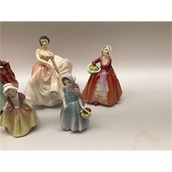 Five Royal Doulton figures, The Polka HN2156, Margaret HN1989, Janet HN1537, Wendy HN2109 and Dinky Do HN2120.