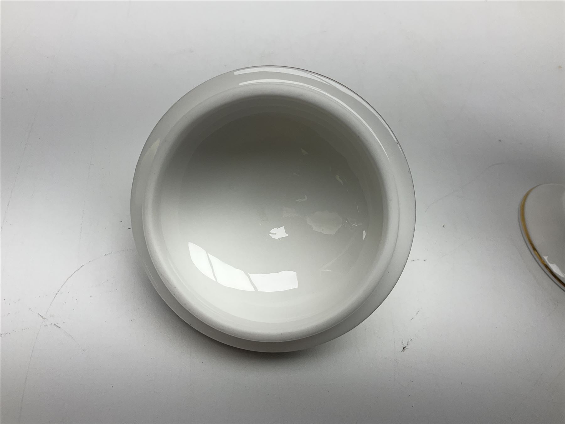 Wedgwood Cornucopia coffee service for six, comprising coffee pot, milk jug, twin handled covered sucrier, coffee cans and saucers