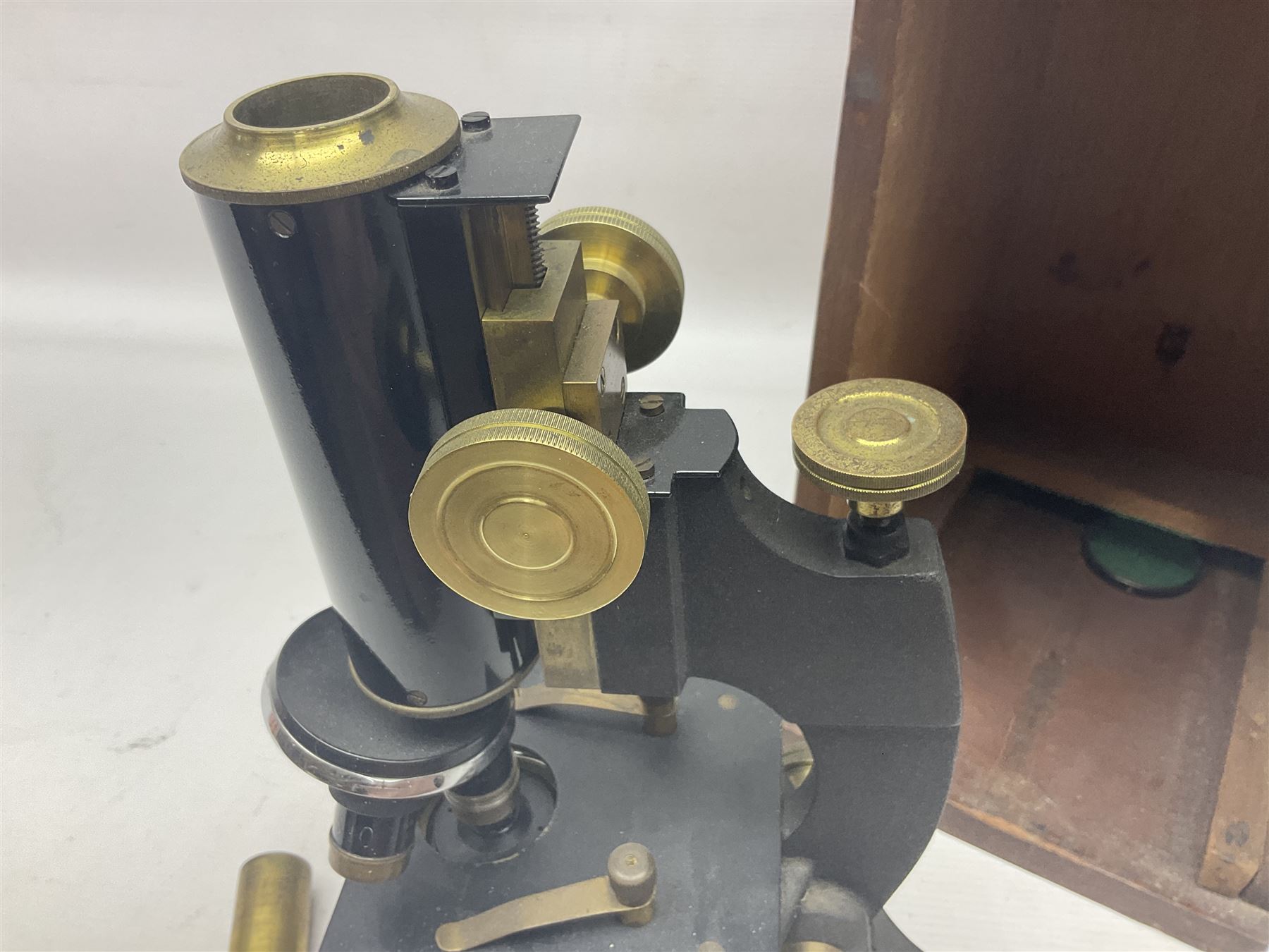 Four microscopes, comprising Nomo Biolam, RCS Zoo Lab 240, R Beck no 13756 and one other