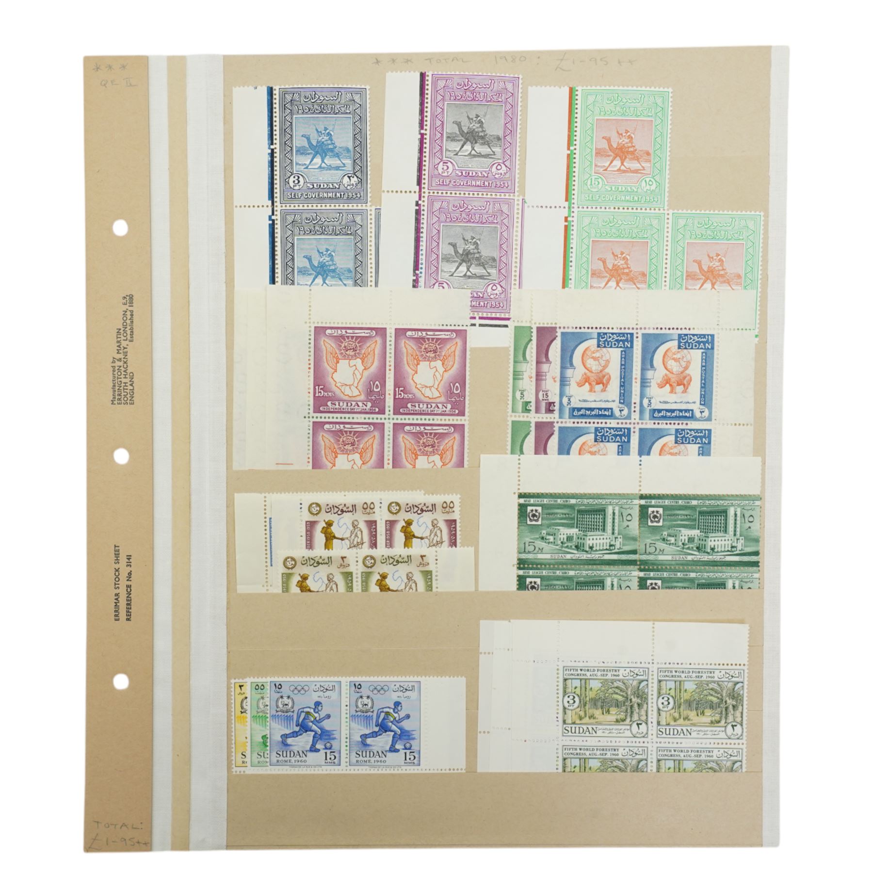 19th Century and later Sudan stamps, including 'Soudan' overprints on Egypt, various sets or part sets with values to twenty milliemes, 'SG' perfins and overprints, Air Mail and other covers etc, housed on album pages