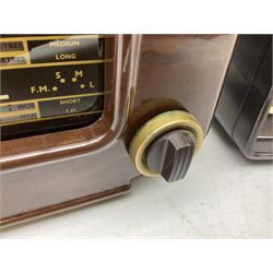 1950s Philips valve radio model B3G63A in brown Bakelite case, W42cm D21cm H30cm, together with 1950s Cossor Melody Maker model 524 radio and 1950s Grundig model 2041, tallest H35.5cm