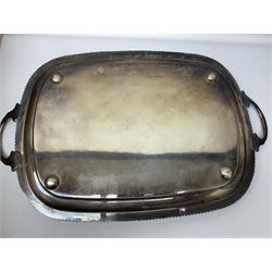 Collection of silver plate to include teapots, coffee pots, milk jug, sucrier, serving spoons, etc, together with pewter tankards 