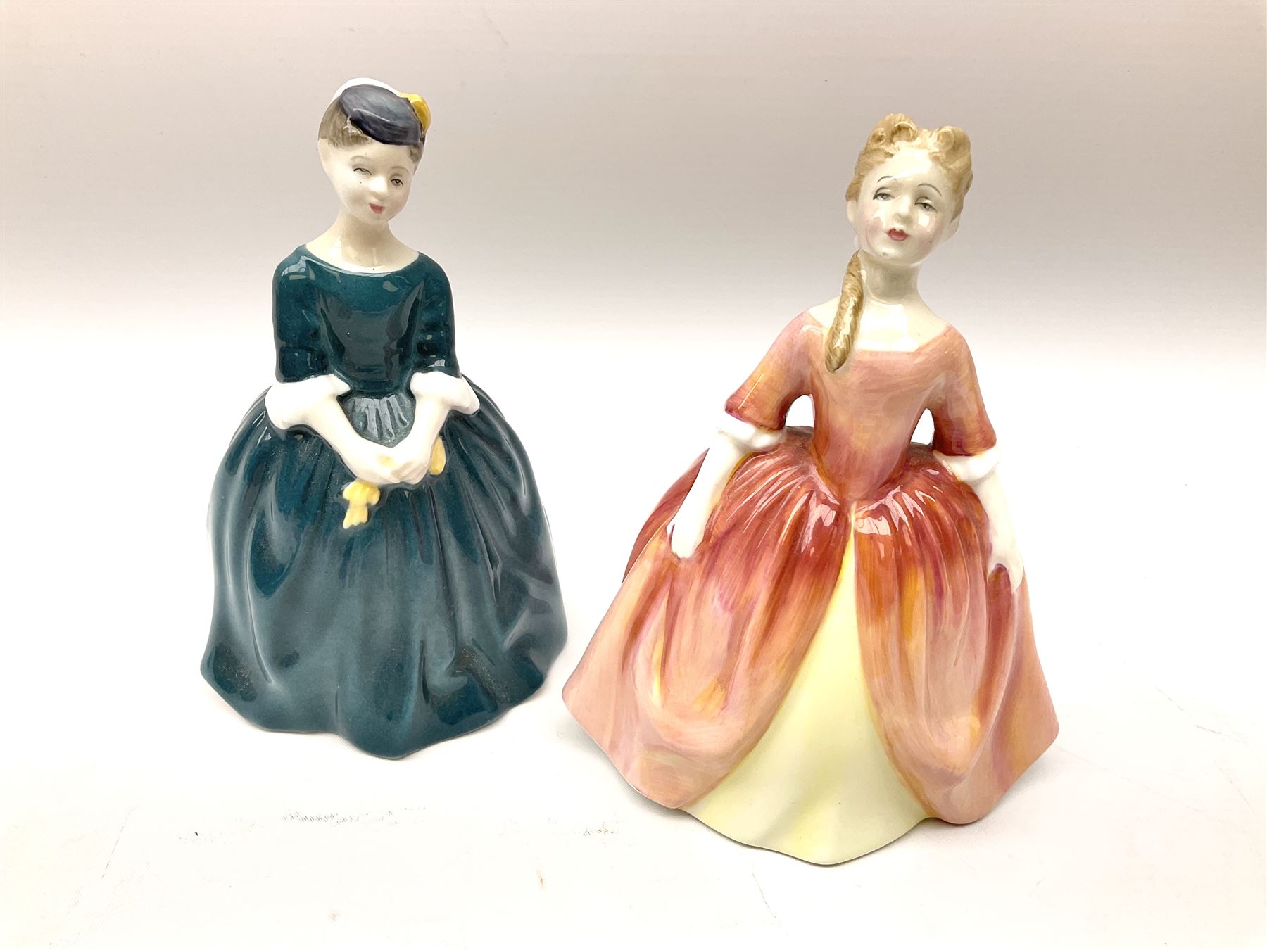Royal Doulton Peggy Davies collection figures including Cherie HN2341, Debbie HN2400 and Royal Doulton miniature figures, Kirsty HN3213, Sunday Best HN3218, Sara HN3219, Ninette HN3215, Buttercup HN3908 and Fragrance HN3220.
