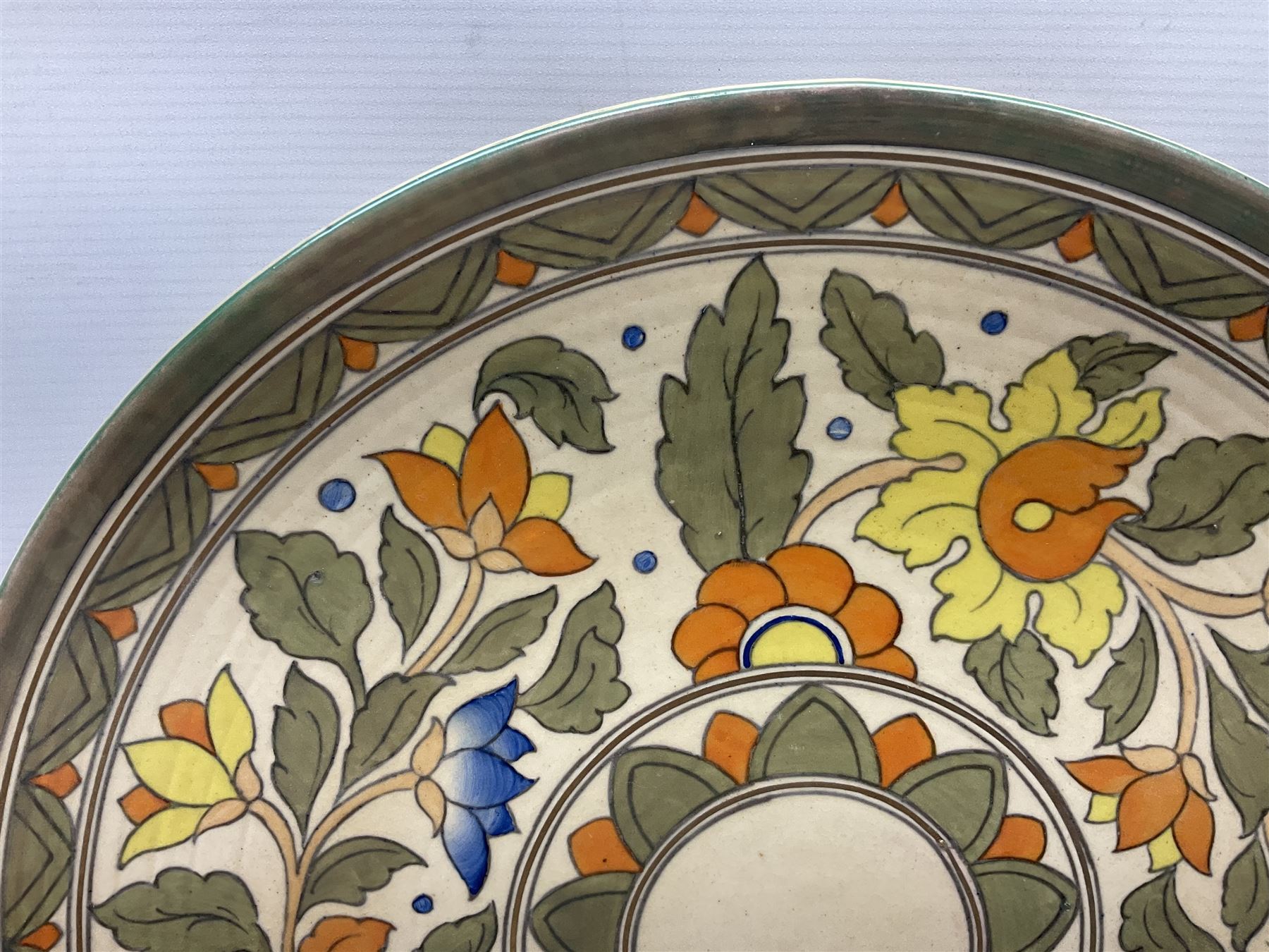 Charlotte Rhead for Crown Ducal, 'Ankara' design charger, pattern 5893, D44cm