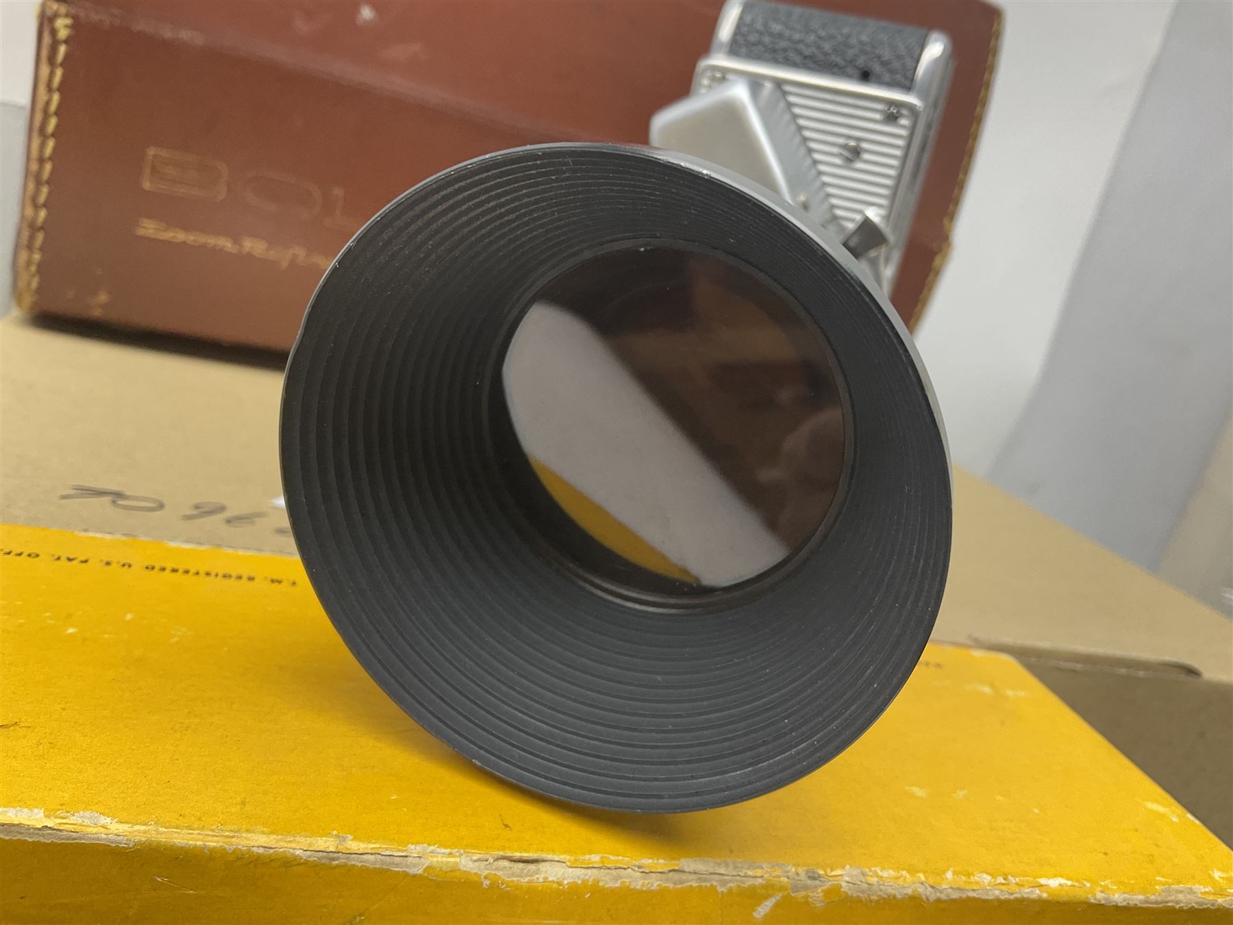 Bolex Paillard P3 Zoom Reflex camera body, serial no 38090, with 'B te S.G.D.G Som Berthiot Pan-Cinor 1:1.9 f=8a 40' lens, serial no. 40251438 in case, Kodak Brownie movie camera, Kodak model 2 Brownie movie camera and a Kodak 8 Movie Projector A-15G and other camera equipment 