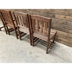 Set of 4 wooden garden chairs