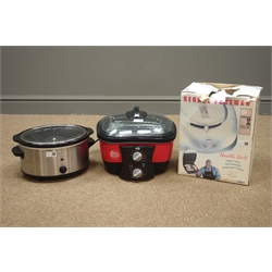  Go-Chef 8 in 1 Cooker, a George Foreman health grill & a Slow-Cooker.  