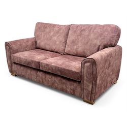 Contemporary Alstons ‘Memphis’ sofa bed, upholstered in ‘Dusk Velvet’ polyester blend, fea...
