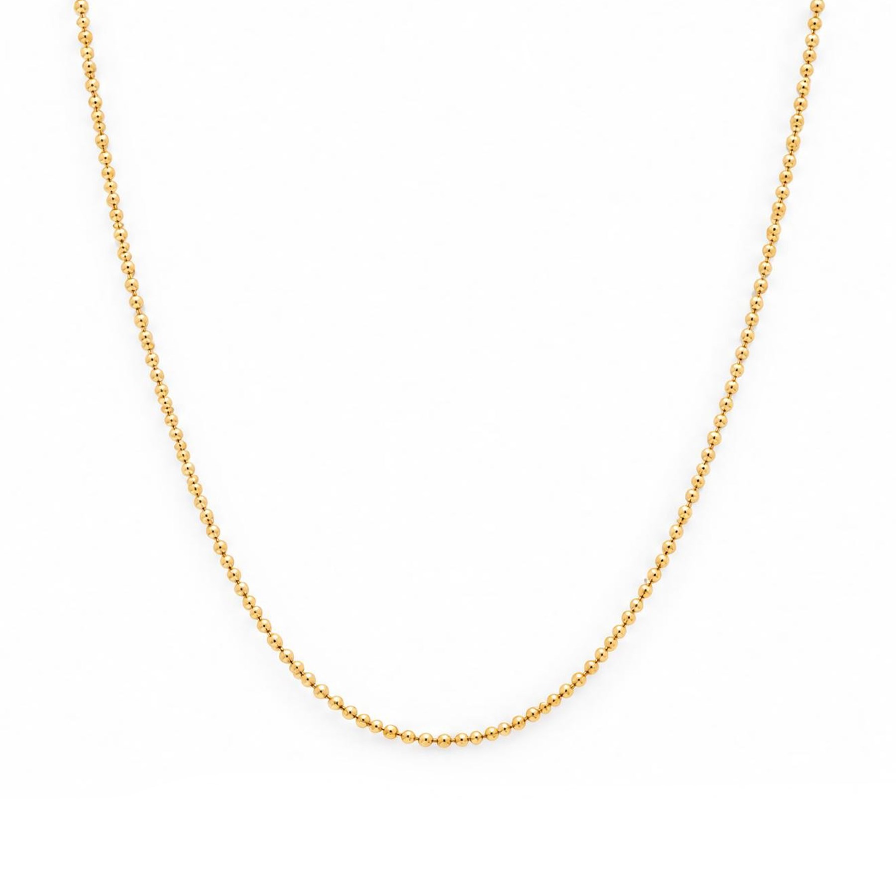 Tiffany & Co. 18ct gold fine bead link chain necklace, London 2014, boxed