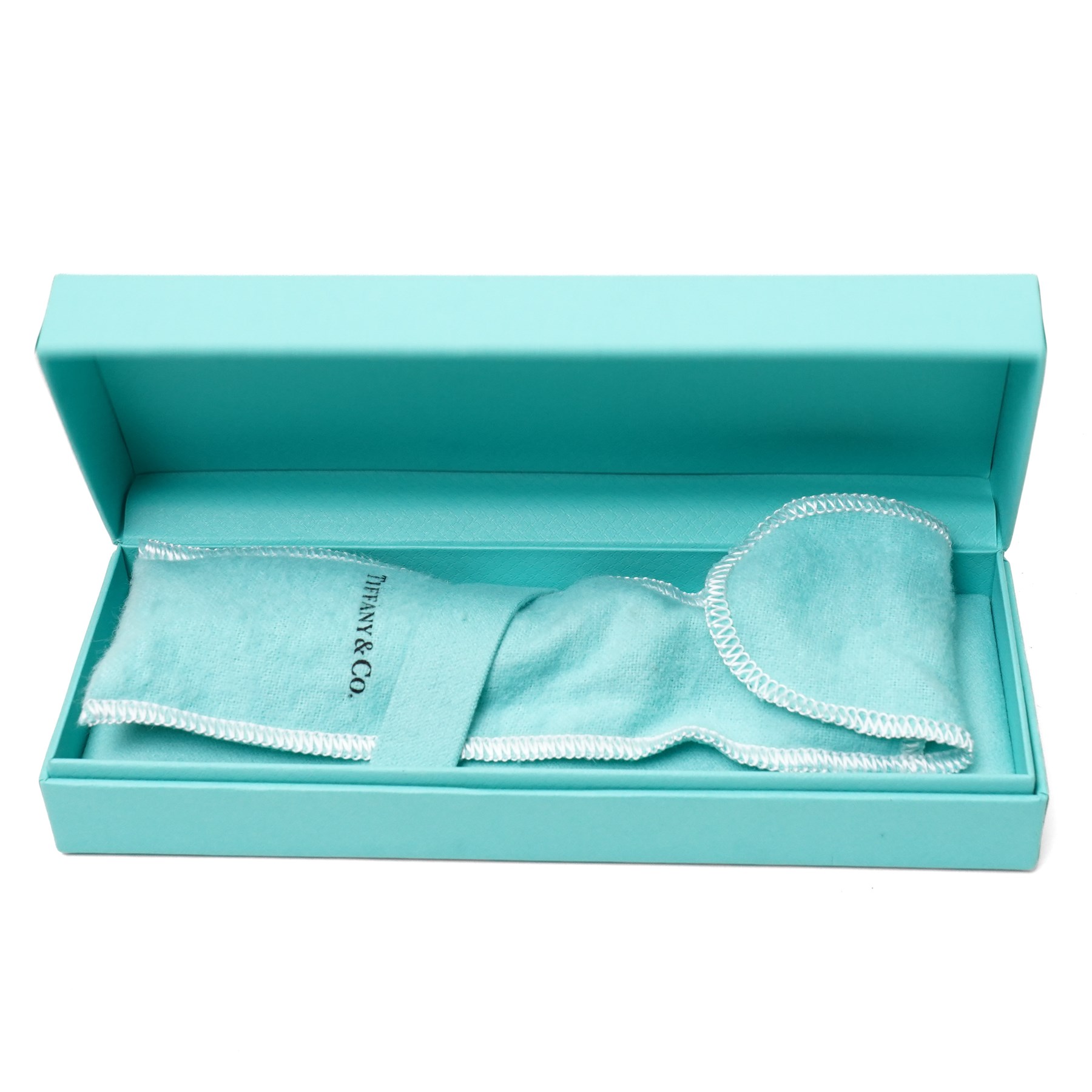 Tiffany & Co. silver-handled Padova pattern bottle opener, hallmarked, designed by Elsa Peretti, with dust bag and presentation box, L14.5cm