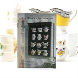 Set of twelve Worcester Historical Jug Collection together with additional Rail and Chain, Blush Ivory and Kingfisher Barrel  pattern jugs, boxed (15)