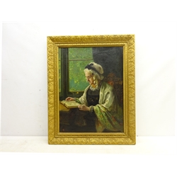  Mary Charlotte Greene (British 1860-1951): Portrait of a Botanist, oil on canvas signed with monogram 59cm x 44cm Notes: Mary was the aunt of novelist Graham Greene  DDS - Artist's resale rights may apply to this lot    