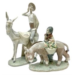 Two Lladro figures, comprising Pretty Cargo no 6165 and Honey Peddler no 4638, both in original boxes, largest example H28cm