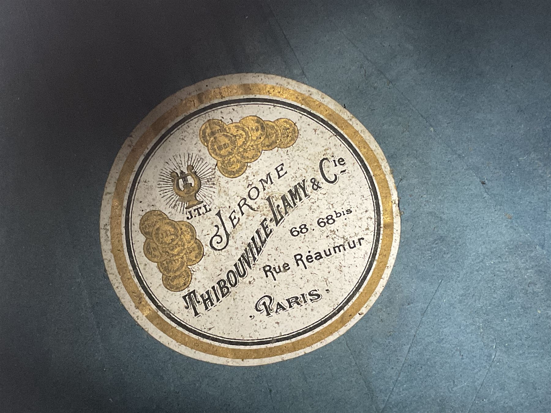 French mandolin with segmented lute back and mother-of-pearl inlaid spruce top; bears label for 'Jerome Thibouville-Lamy & Cie Paris L60cm; and another unmarked flat-back mandolin; both for completion (2)