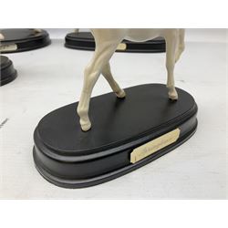 Six Royal Doulton horse figures in a matt finish on plinths, to include Spirit of the wind, Spirit of the wild, Springtime etc